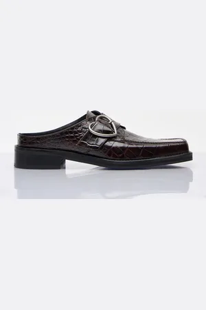 MARTINE ROSE Square Toe Buckle Mules - Man Mules Eu - 42