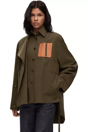 Loewe Women Military Parkas - Luxury Military hooded parka in cotton for Women