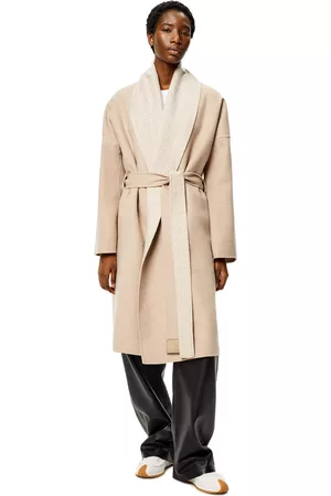 Loewe Women Belted Coats - Luxury Anagram jacquard belted coat in wool for Women