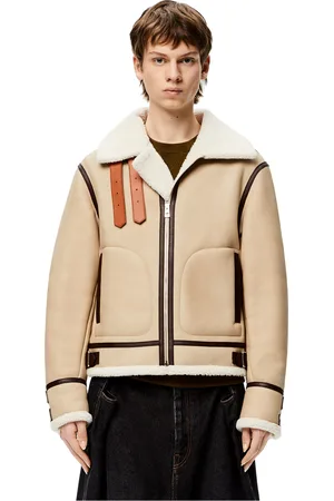 Loewe Men Leather Jackets - Luxury Aviator jacket in shearling for Men