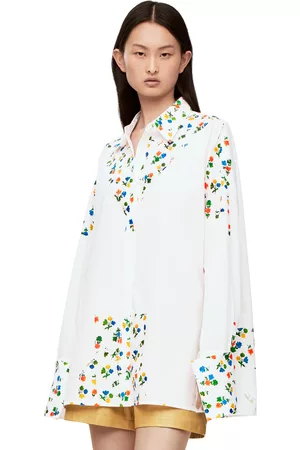 Loewe Women Shirts - Luxury Flower deconstructed shirt in cotton poplin for Women