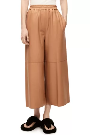 Loewe Women Pants - Luxury Cropped trousers in nappa lambskin for Women
