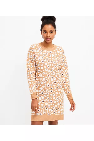 LOFT Women Casual Dresses - Shimmer Animal Print Sweater Dress