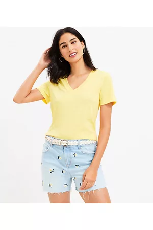 LOFT Women T-Shirts - Petite Everyday V-Neck Tee