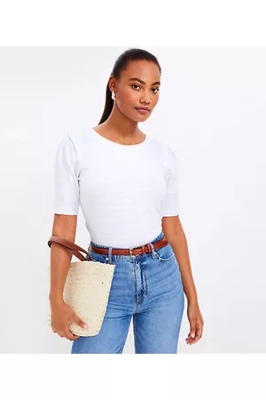 LOFT Women T-Shirts - Petite Petal Sleeve Tee
