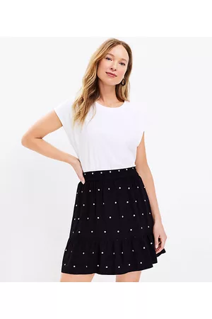 LOFT Women Skirts - Petite Dot Embroidered Flounce Skirt