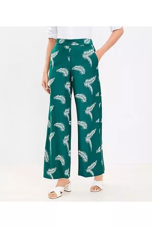 LOFT Women Wide Leg Pants - Petite Fluid Wide Leg Pants in Palm Print