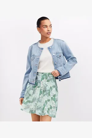 LOFT Gardenia Linen Blend Button Mini Skirt