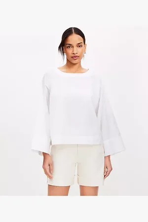 LOFT Poplin Wide Cuff Blouse