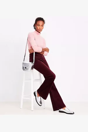 LOFT Five Pocket Slim Flare Pants in Velvet