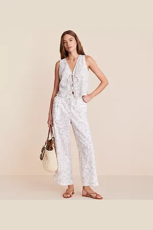 LOFT Lou & Grey Jungle Linen Cotton Wide Leg Crop Pants