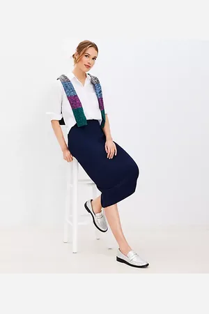 LOFT Ribbed Midi Skirt