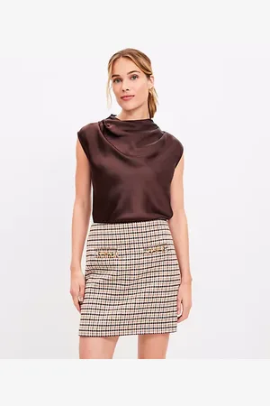 LOFT Petite Horsebit Plaid Mini Skirt