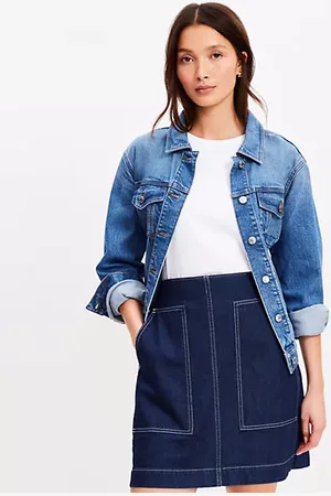 LOFT Denim Utility Skirt in