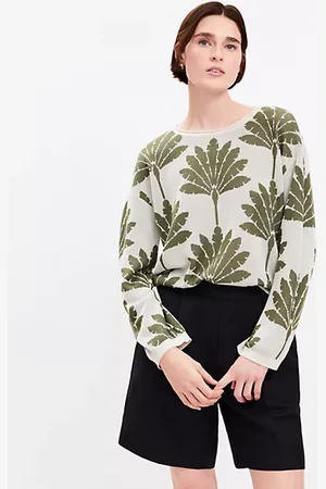 LOFT Palm Wide Sleeve Boatneck Sweater
