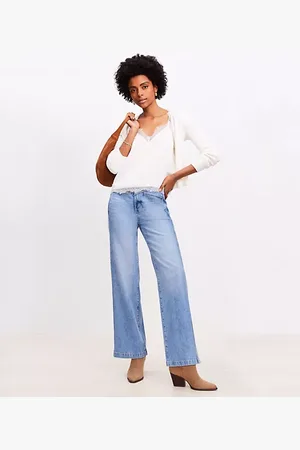 LOFT Lace Trim Ribbed V-Neck Cardigan