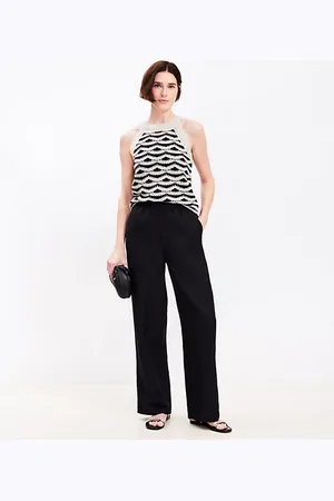 LOFT Pull On Straight Pants in Linen Blend