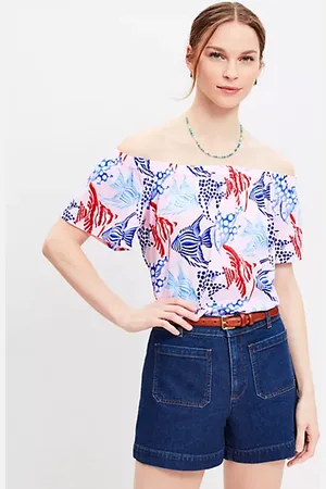 LOFT Petite Fish Off The Shoulder Top