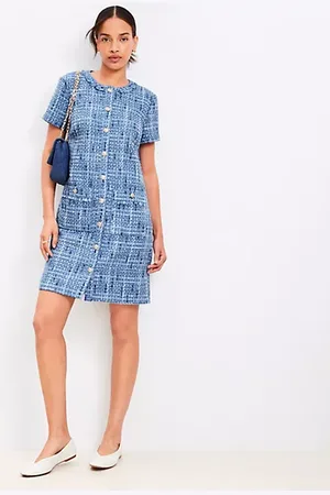 LOFT Tweed Mini Pocket Dress