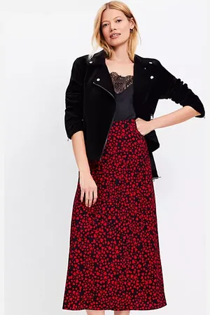 LOFT Petite Heart Bias Midi Skirt