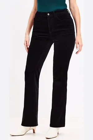LOFT Petite Curvy Five Pocket Slim Flare Pants in Velvet