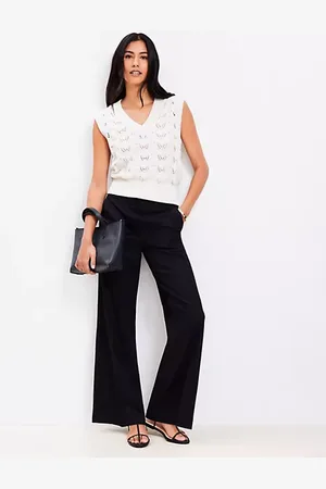 LOFT Clean Wide Leg Pants in Linen Blend