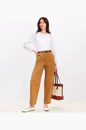 LOFT Petite Barrel Pants in Canvas