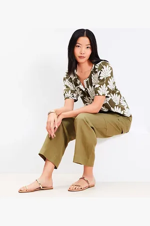 LOFT Palm Bubble Sleeve Blouse