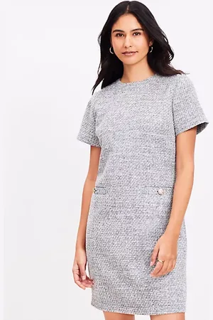 LOFT Tweed Button Pocket Dress