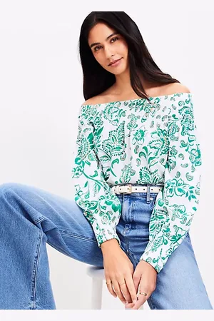 LOFT Floral Smocked Off The Shoulder Top