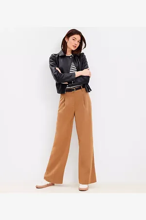 LOFT Peyton Trouser Pants in Heathered Brushed Flannel