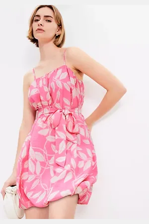 LOFT Leafed Pleated Mini Pocket Dress