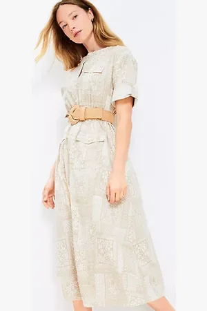 LOFT Tile Utility Midi Pocket Dress