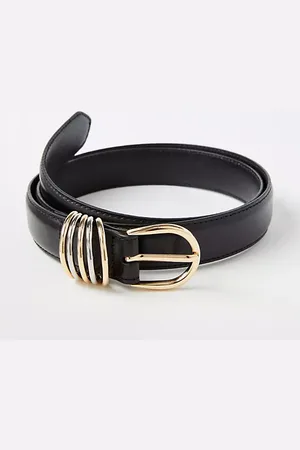 LOFT Stacked Metal Keeper Leather Belt