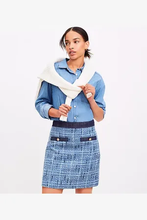LOFT Denim Tweed Mini Skirt