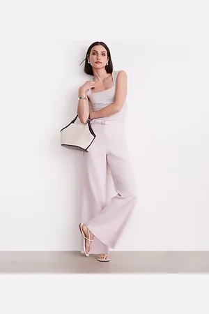 LOFT Versa Pure Spun Belted Wide Leg Pants