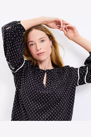 LOFT Clip Pleated Yoke Blouse