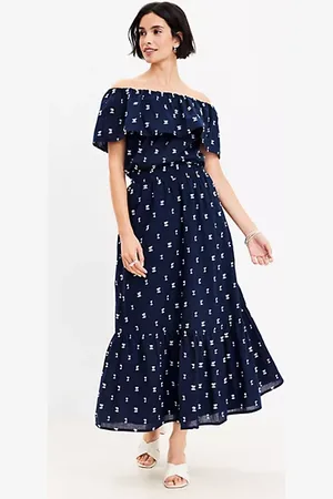 LOFT Clip Tiered Pull On Midi Skirt