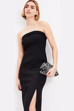 LOFT Petite Knit Strapless Midi Dress