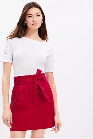 LOFT Tie Waist Flap Pocket Skirt