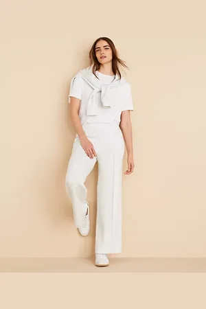 LOFT Lou & Grey Heathered Pintucked Scubasoft Wide Leg Pants