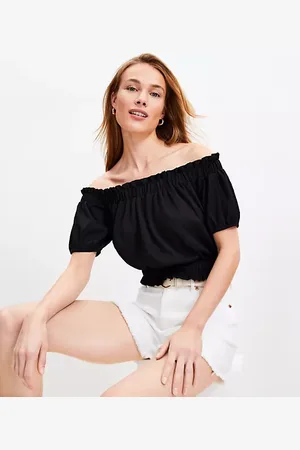 LOFT Crinkle Jacquard Off The Shoulder Top