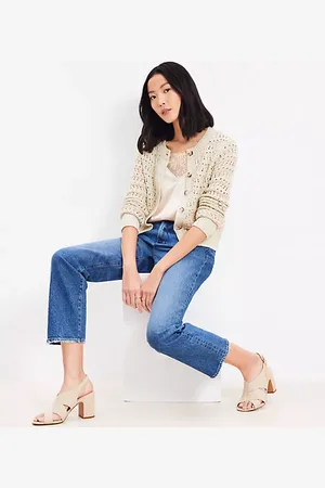 LOFT Shimmer Pointelle Cardigan