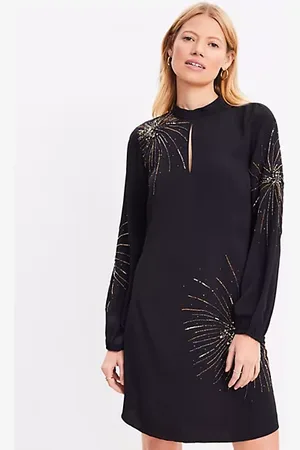 LOFT Embellished Keyhole Mini Dress