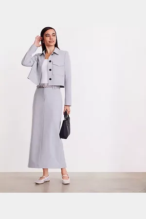 LOFT Versa Heathered Seasonless Stretch Maxi Pocket Skirt