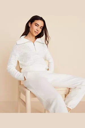 LOFT Lou & Grey Pointelle Half Zip Sweater