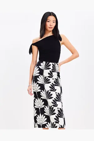 LOFT Palm Linen Blend Maxi Skirt