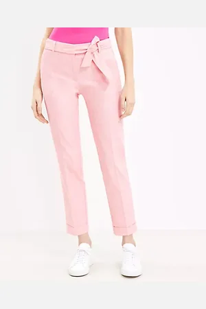 LOFT Tall Devin Tie Waist Slim Pants in Twill