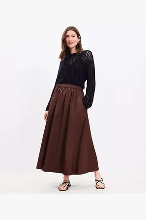 LOFT Poplin Pull On Maxi Pocket Skirt