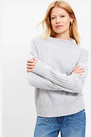 LOFT Ribbed Funnel Neck Sweater